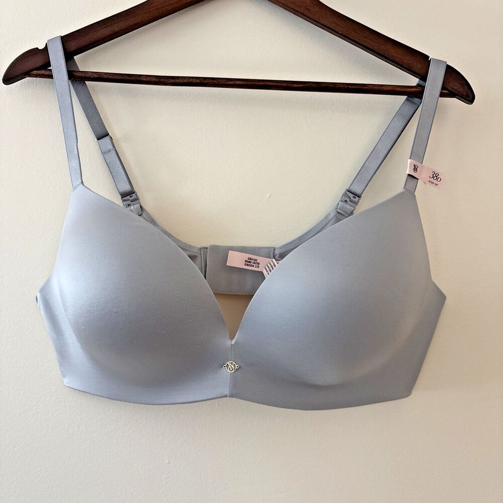 Victoria’s Secret NWT Bra 38D Push Up So Obsessed Padded No Wire Silver Gray